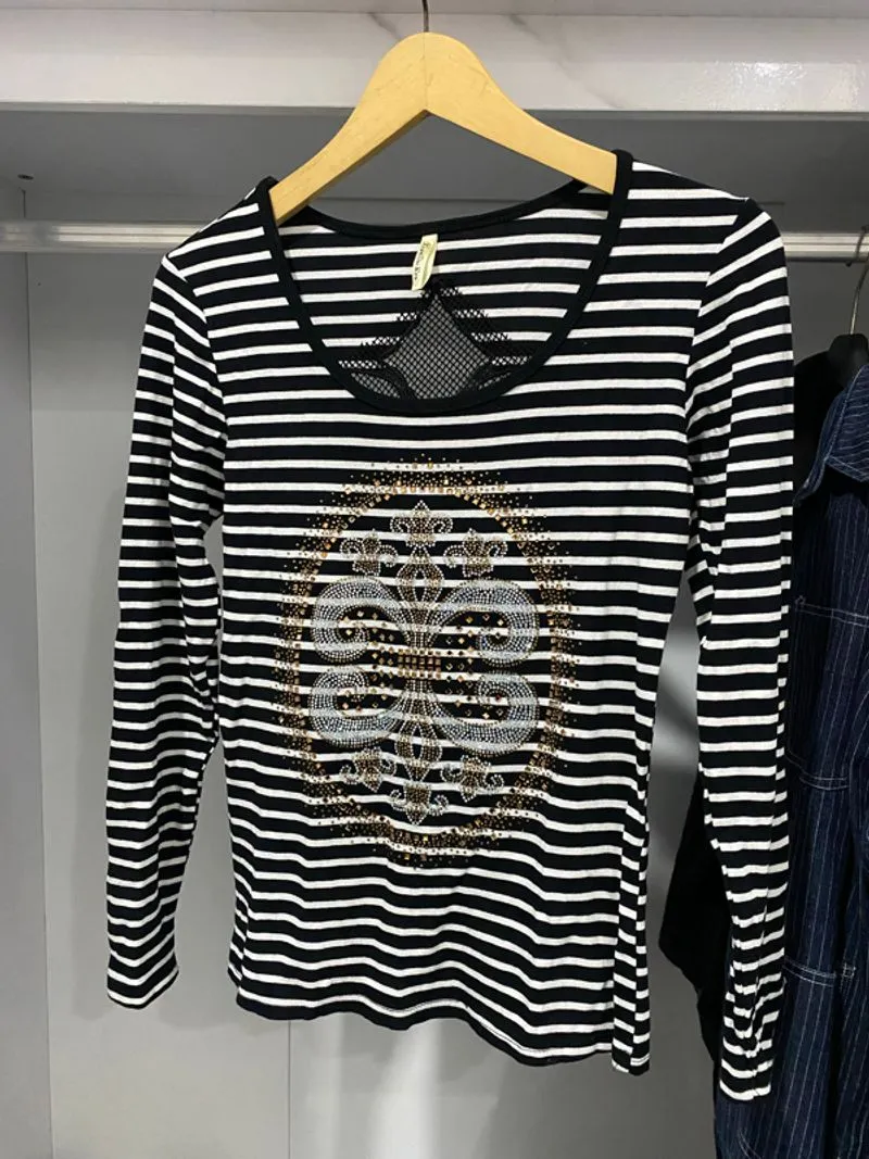 Japanese tribal striped longsleeve y2k grunge vkei photo 1