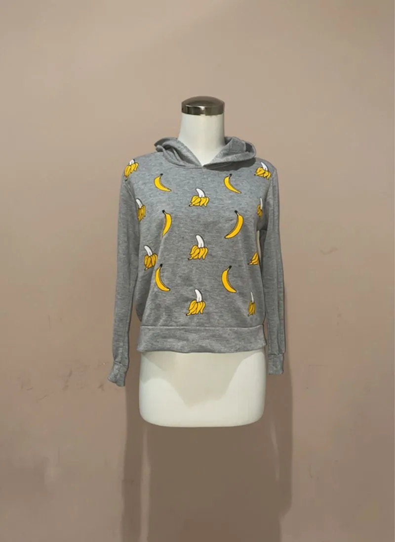 Hoodie Abu Motif Pisang Lucu photo 1