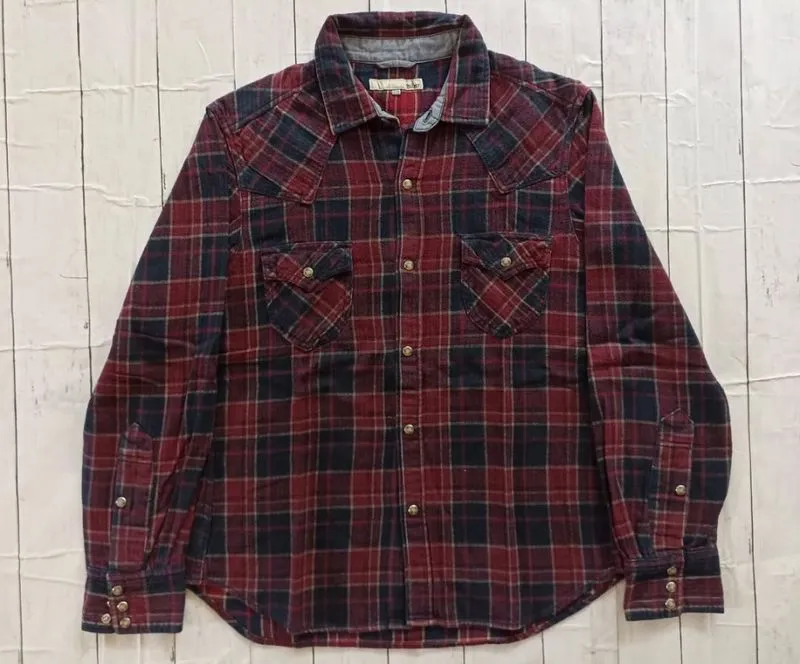 Kemeja Flannel Shirt Oil Cake Atasan Kotak Kotak Unisex photo 1