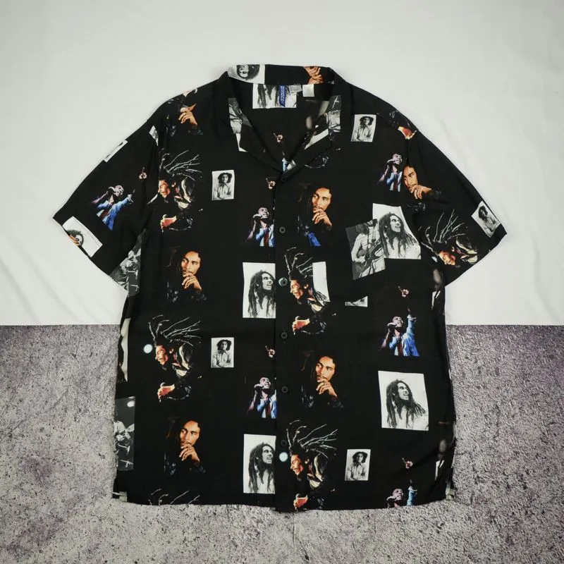 H&M X Bob Marley Open Collar Shirt Preloved
