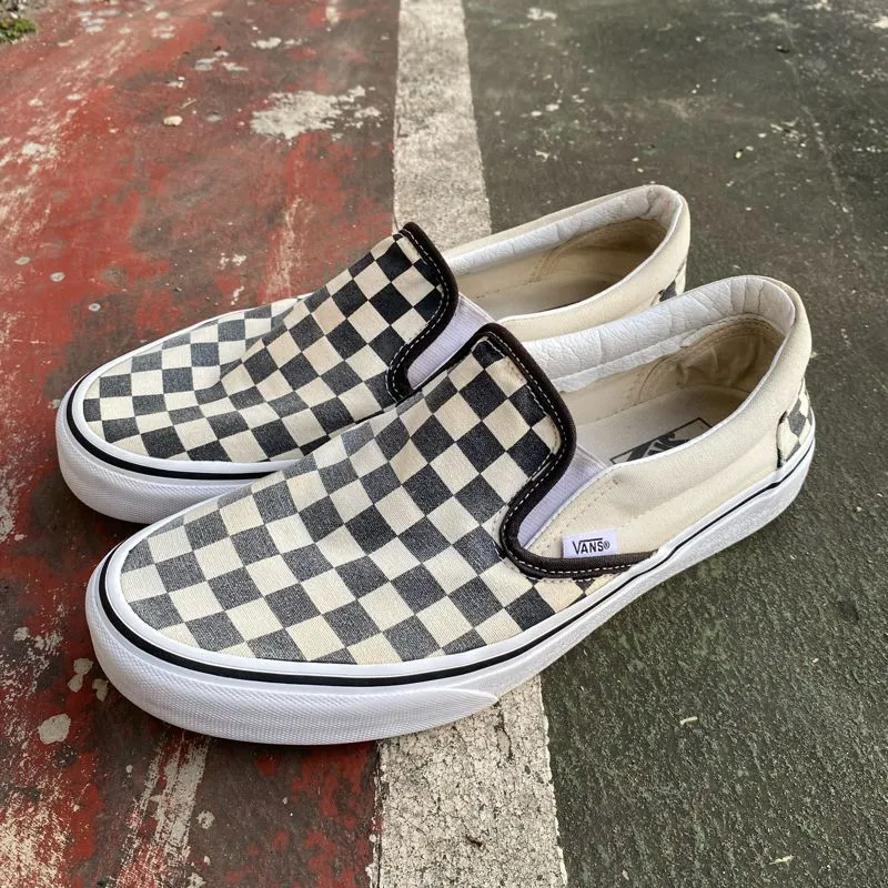 Vans classic slip on checkerboard black photo 1
