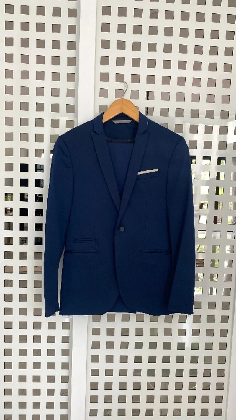 Zara man jas setel navy photo 1