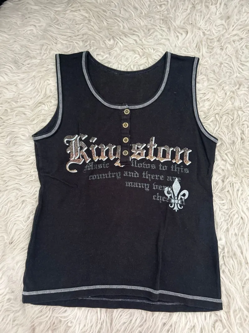 Black Grunge Tank Top photo 1