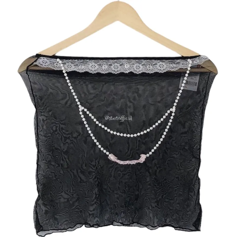 Minimalist Casual Bandeau top Wanita black photo 1