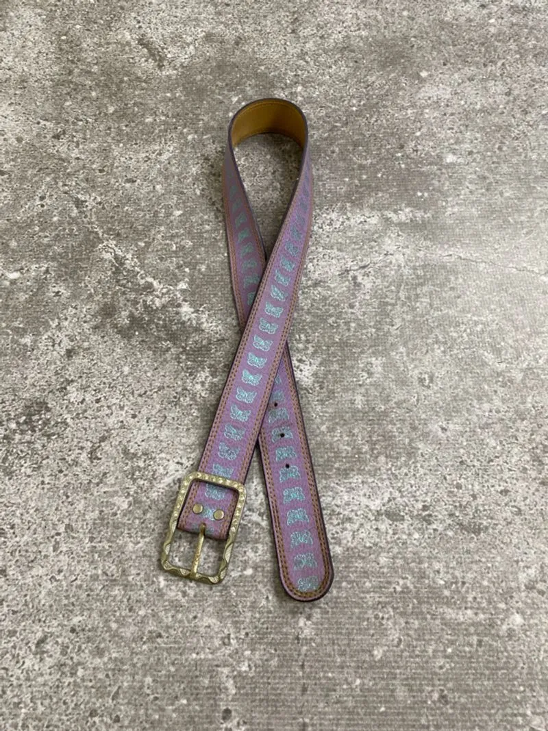 Y2K Swarovski butterfly leather belt photo 1