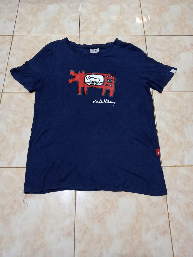 Keith Haring Casual T-shirt Pria navy photo 1