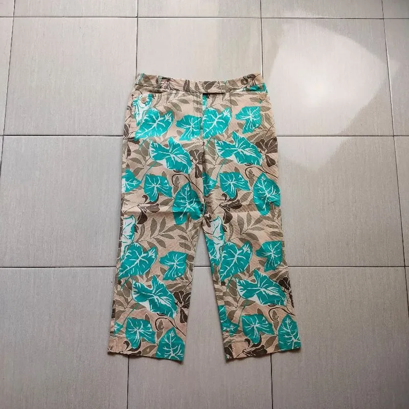 Ann Taylor Loft Celana AOP Motif Daun Celana Wanita photo 1