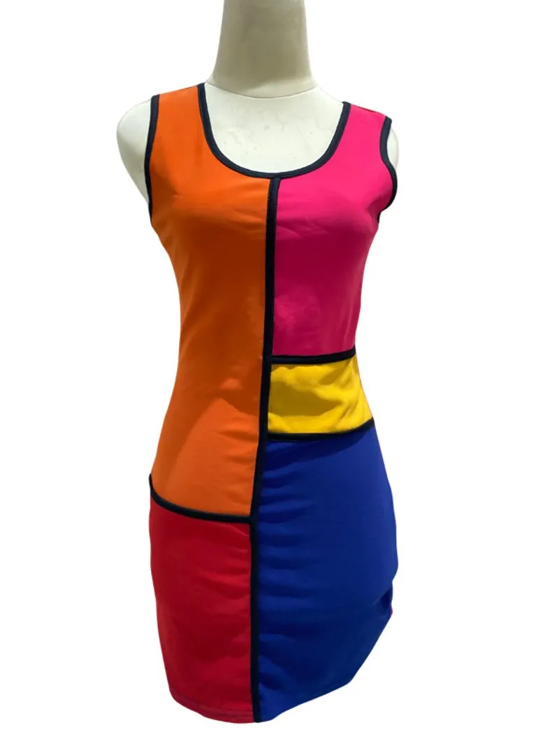 Colorblock Bodycon Mini Dress photo 1