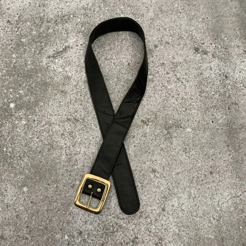 Belt faux leather gold black photo 1