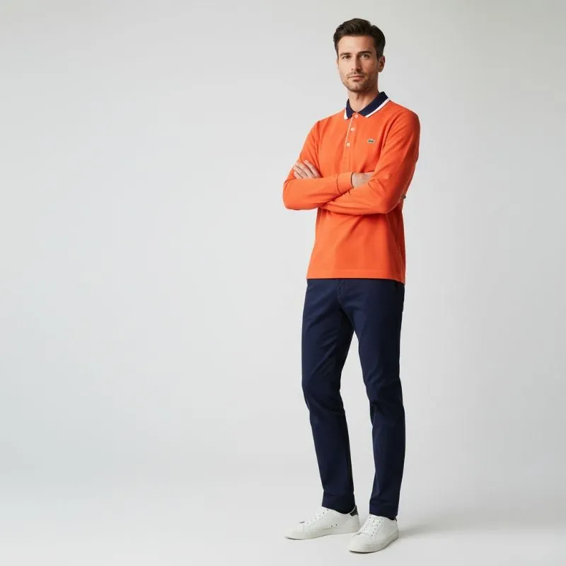 Kaos polo shirt Lacoste long Sleeve Orange colour Size No.3 photo 1