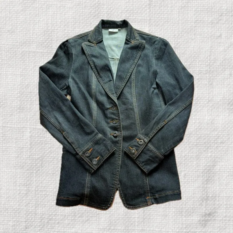 Vintage fitted denim blazer photo 1