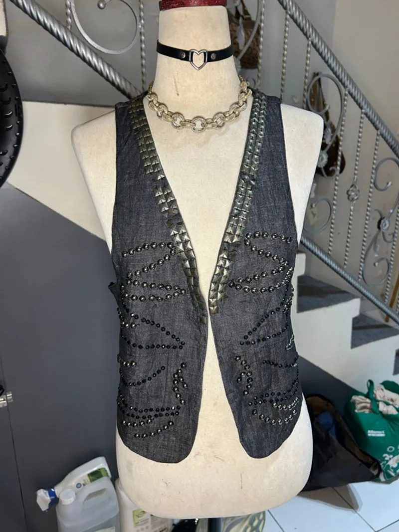 Y2K Vintage Studded Vest photo 1
