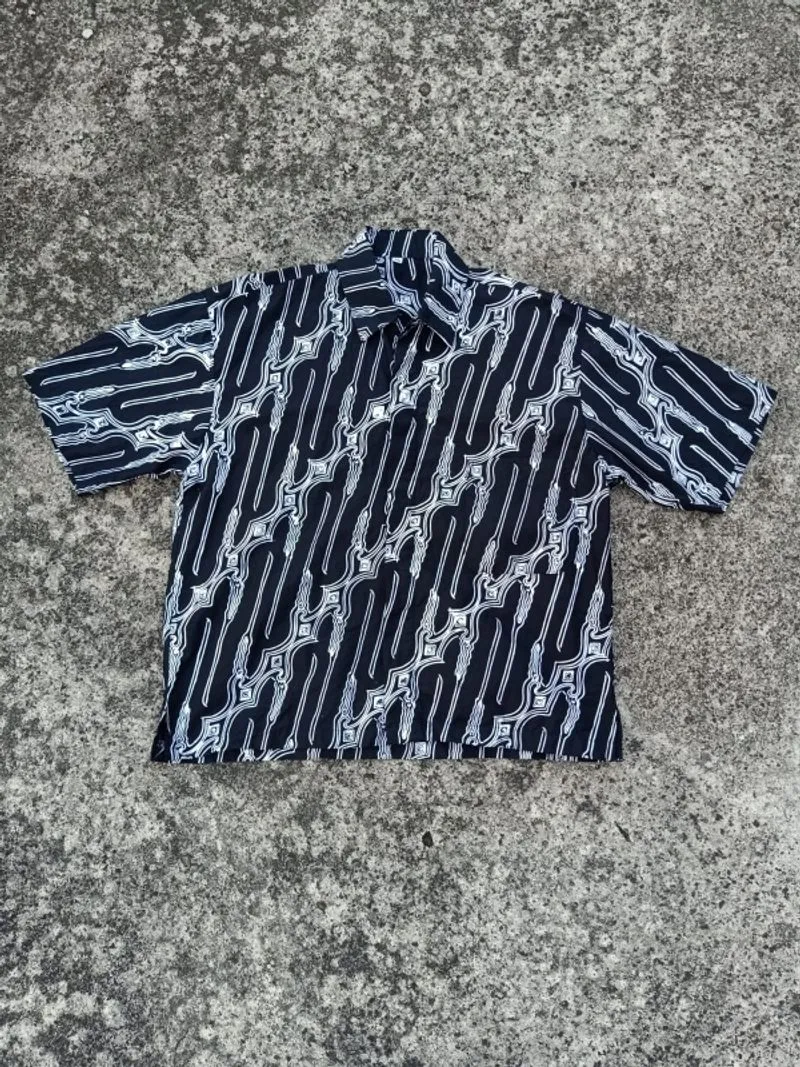Y2k boxy Shirts full motif vintage kemeja lengan pendek photo 1