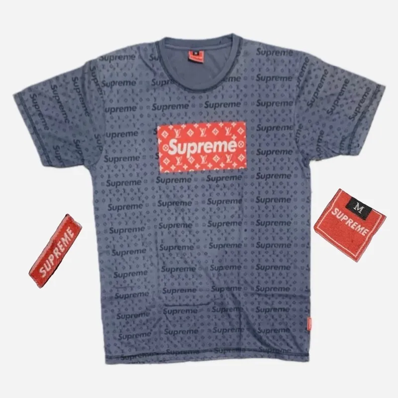 Supreme Casual T-shirt Pria navy photo 1