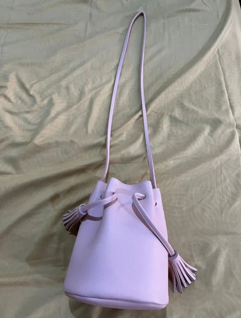 (NO NEGO!) MINISO SOFT PINK BUCKET SLING BAG photo 1
