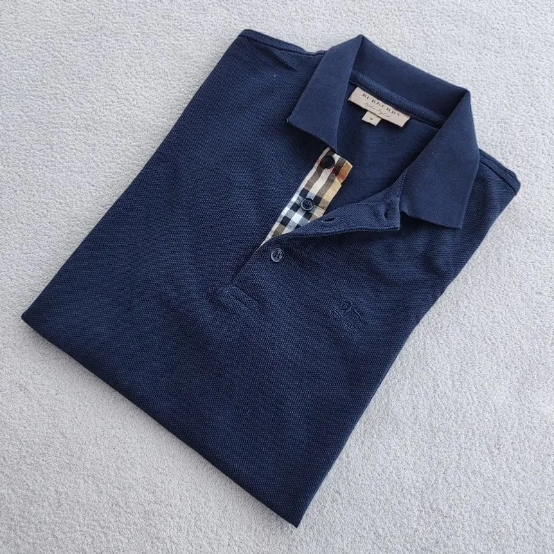 Burberry Hartford Polo Shirt 8000917 Nova Check Placket Navy photo 1