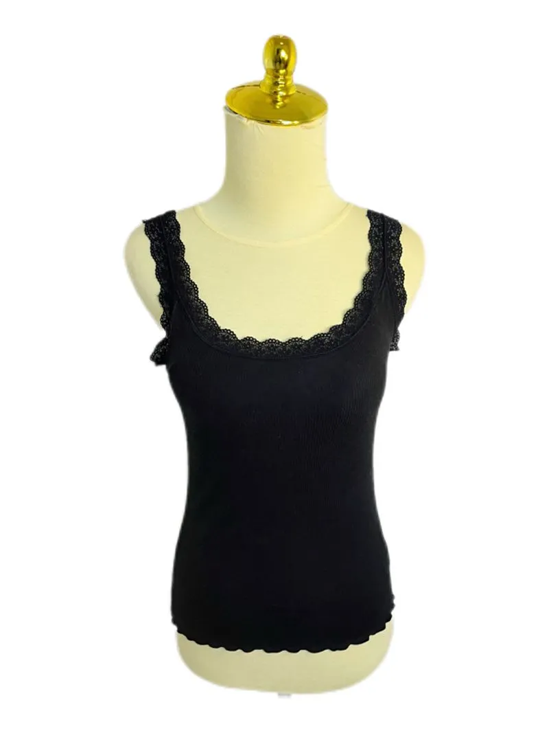 GLOBAL UNIQLO (GU) black lace ribbed knit tanktop bra photo 1