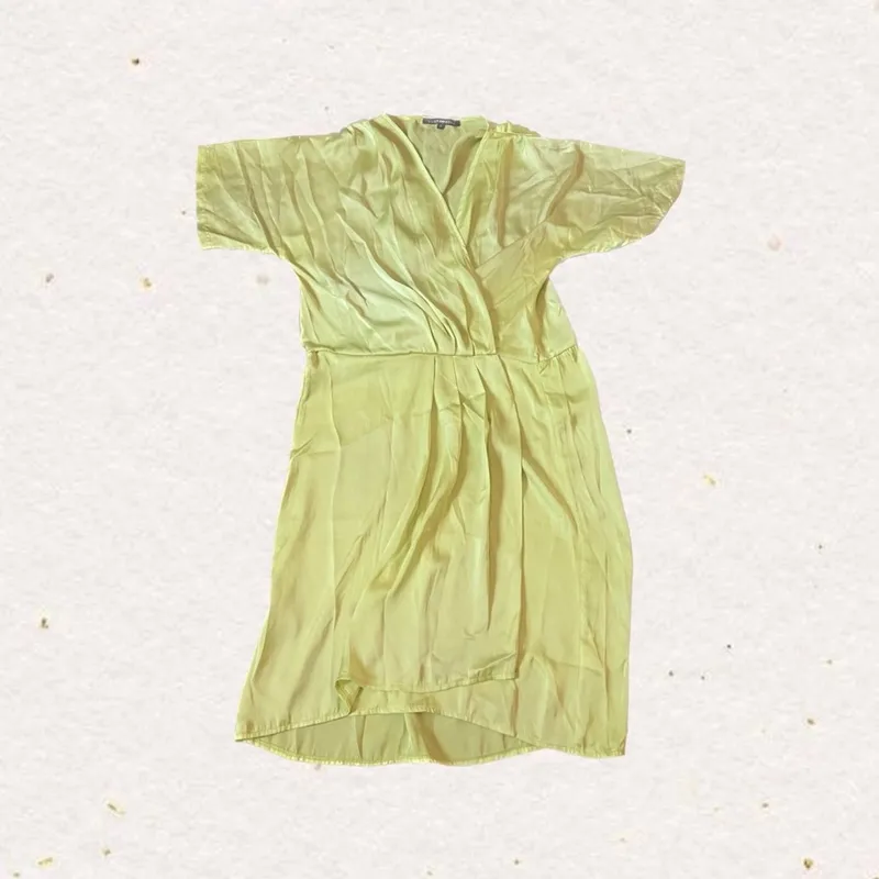 Luxury Minimalist Wrap dress Wanita green photo 1