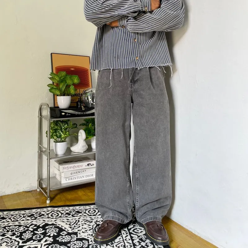 BAGGY JEANS BLACK GREY MADE IN USA photo 1