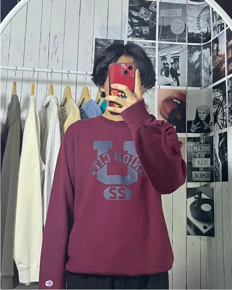 Champion Streetwear Vintage Sweatshirt Pria burgundy photo 1