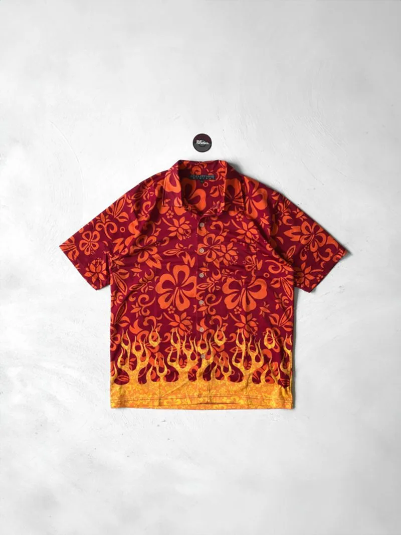 Japanese Brand B.C.Clothing Floral Flame Shirt photo 1