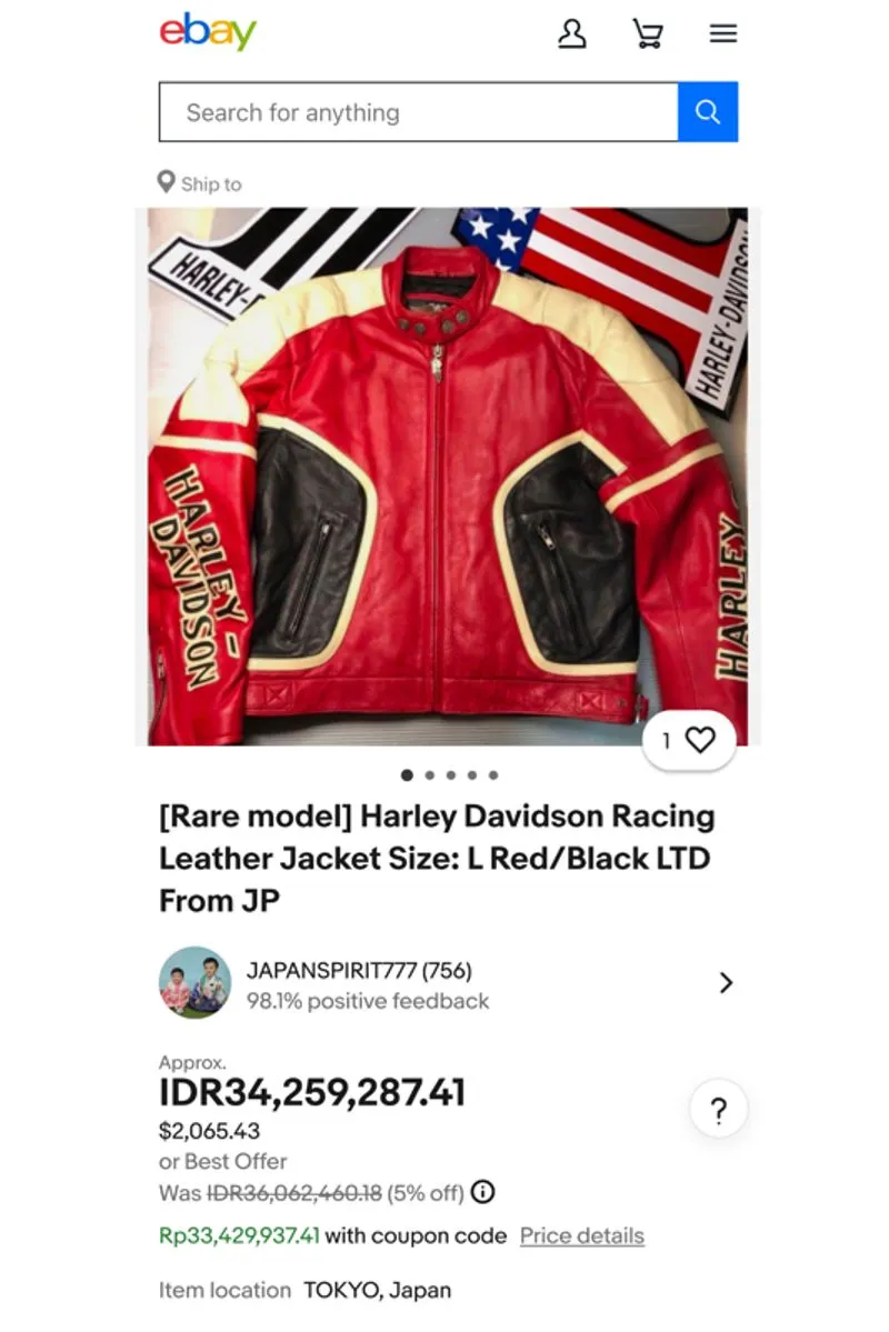 Rare Item Vintage Harley Davidson Leather Jacket Preloved