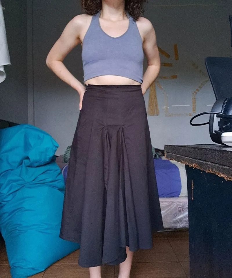h&m midi skirt hitam/black size 38 photo 1