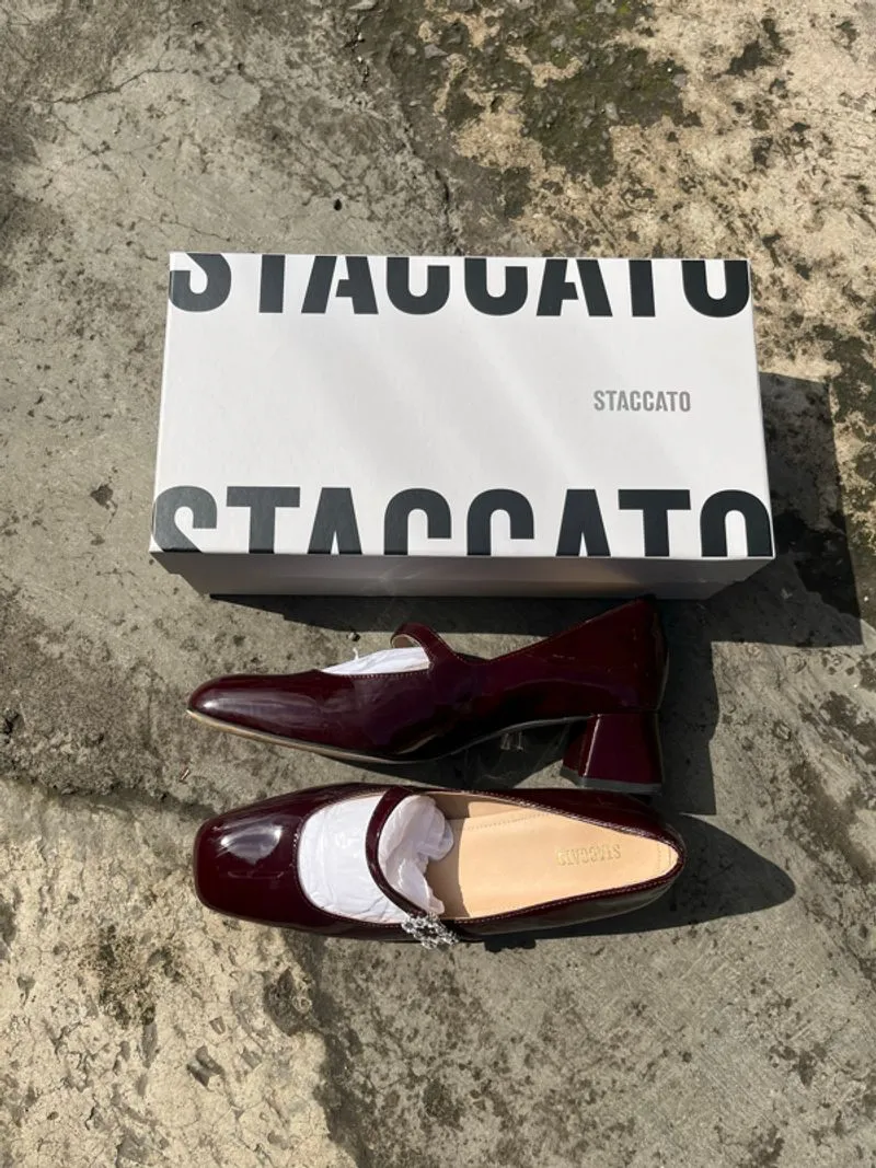 Staccato burgundy heels red photo 1