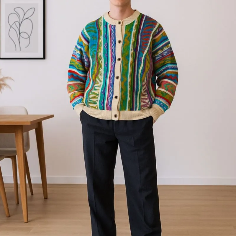 VTG KNIT 3D COOGI STYLE CARDIGAN - Preloved
