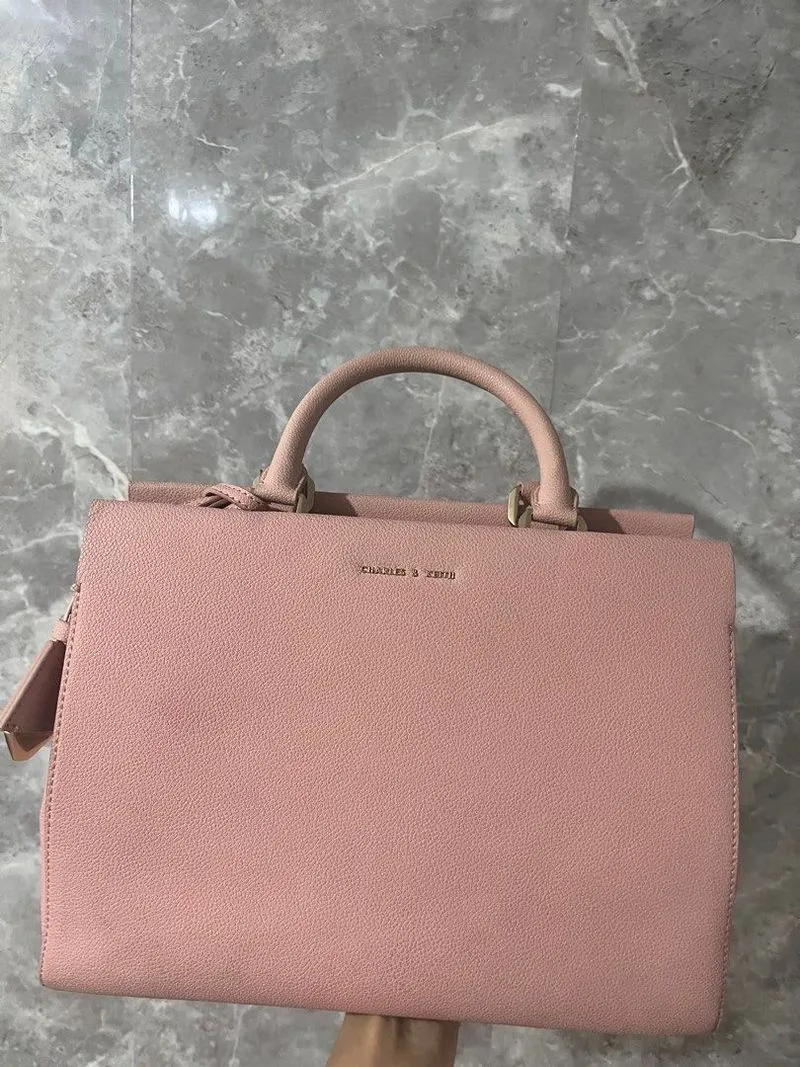 Charles and Keith Pink Tote Bag / Tas Handbag Pink photo 1