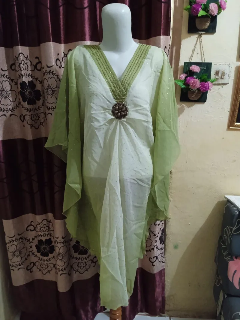 Vintage Casual dress Wanita green photo 1