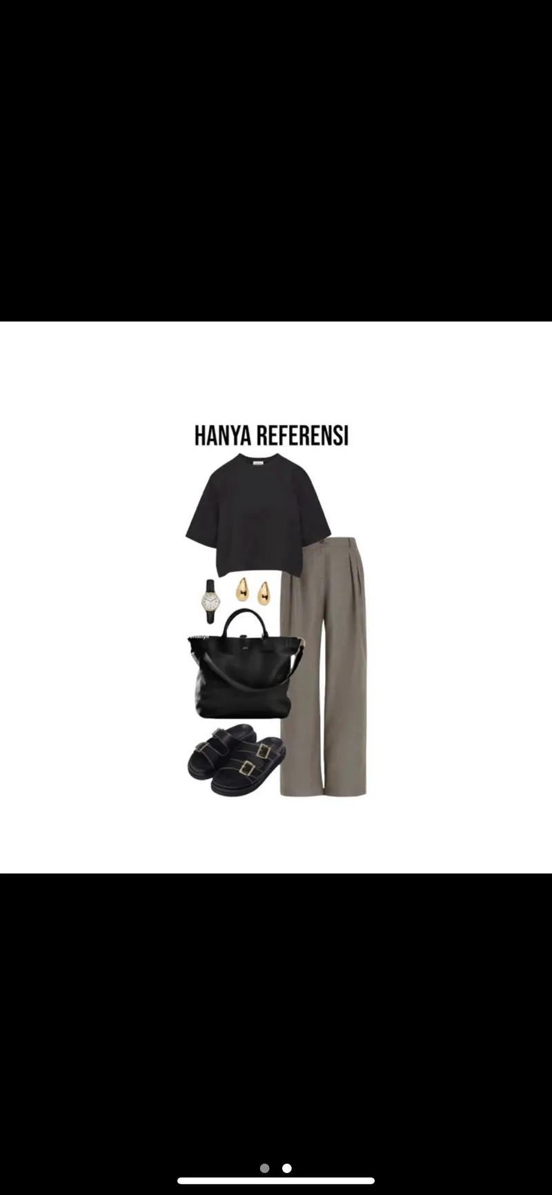 Minimalist Casual Casual trouser Wanita tan brown black photo 1