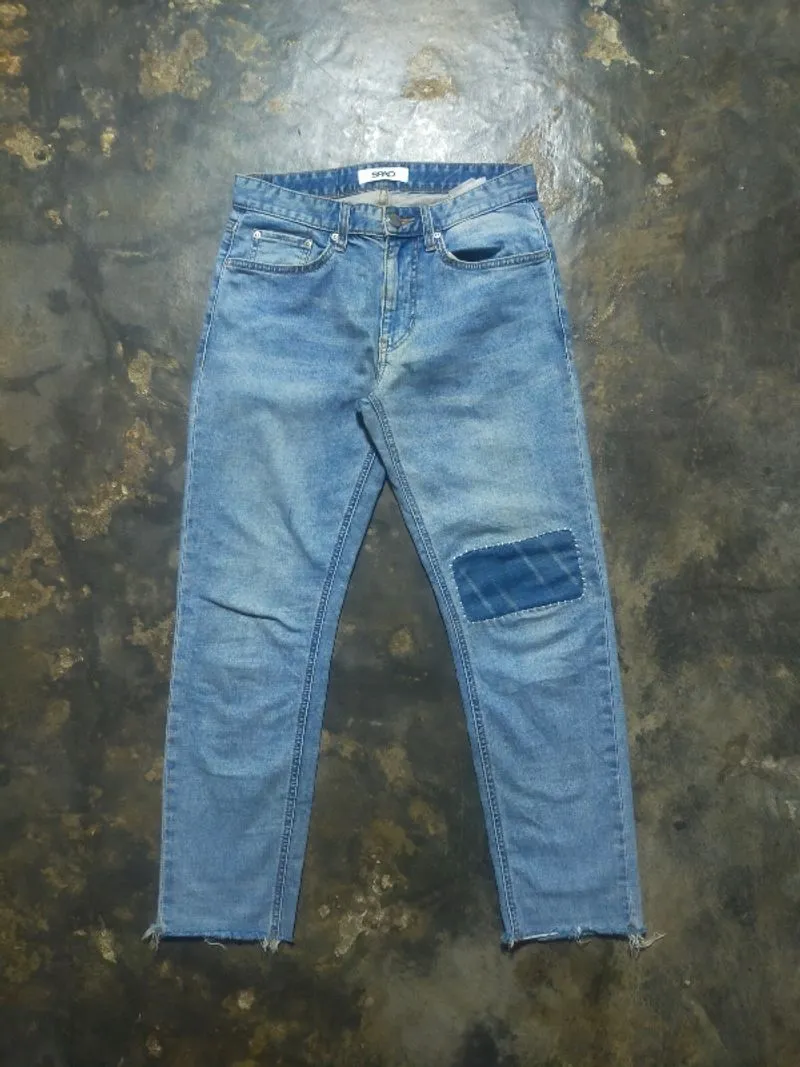 Spao sashiko patch blue jeans photo 1