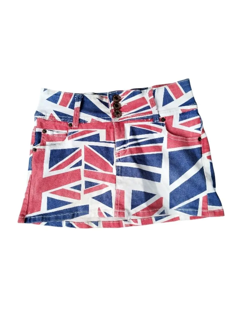 Lavine great britain flag aop graphic mini skirt  photo 1