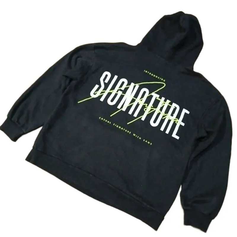 Men's Fleece Hoodie Signature Lettering Overfit Hoodie photo 1