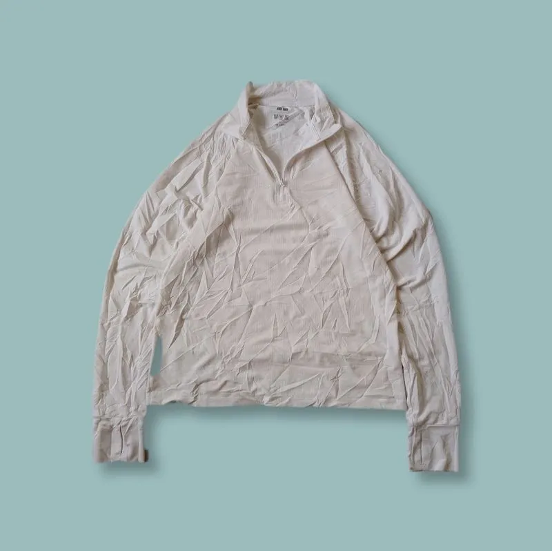 Jaket Olahraga Uniqlo AIRism UV Cut Halfzip Putih Second  photo 1