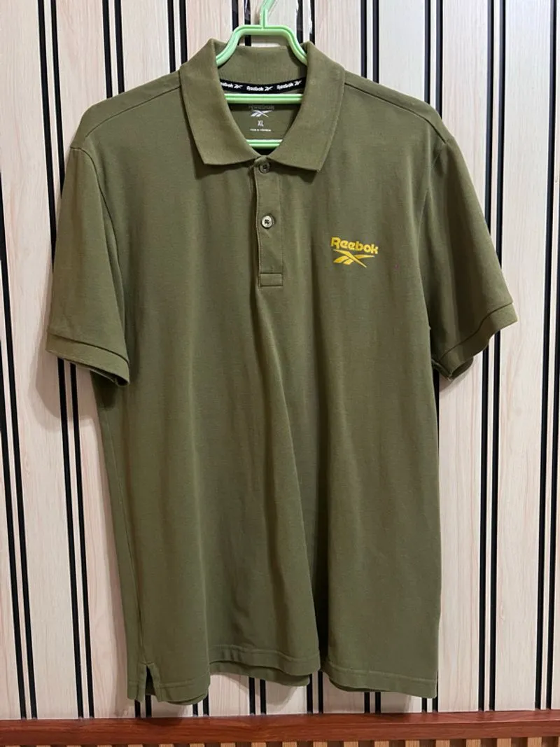 REEBOK POLO SHIRT GREEN ARMY SIZE XL photo 1