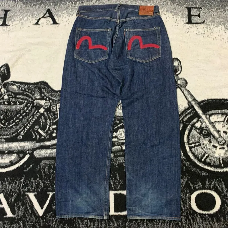 Vintage Evisu Red Seagull Embroidered Selvedge Jeans photo 1