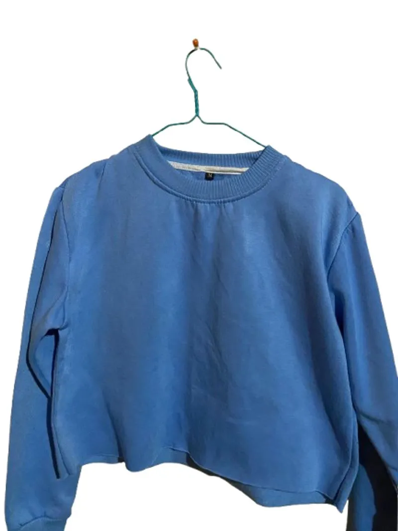 Sweater crop top denim blue photo 1