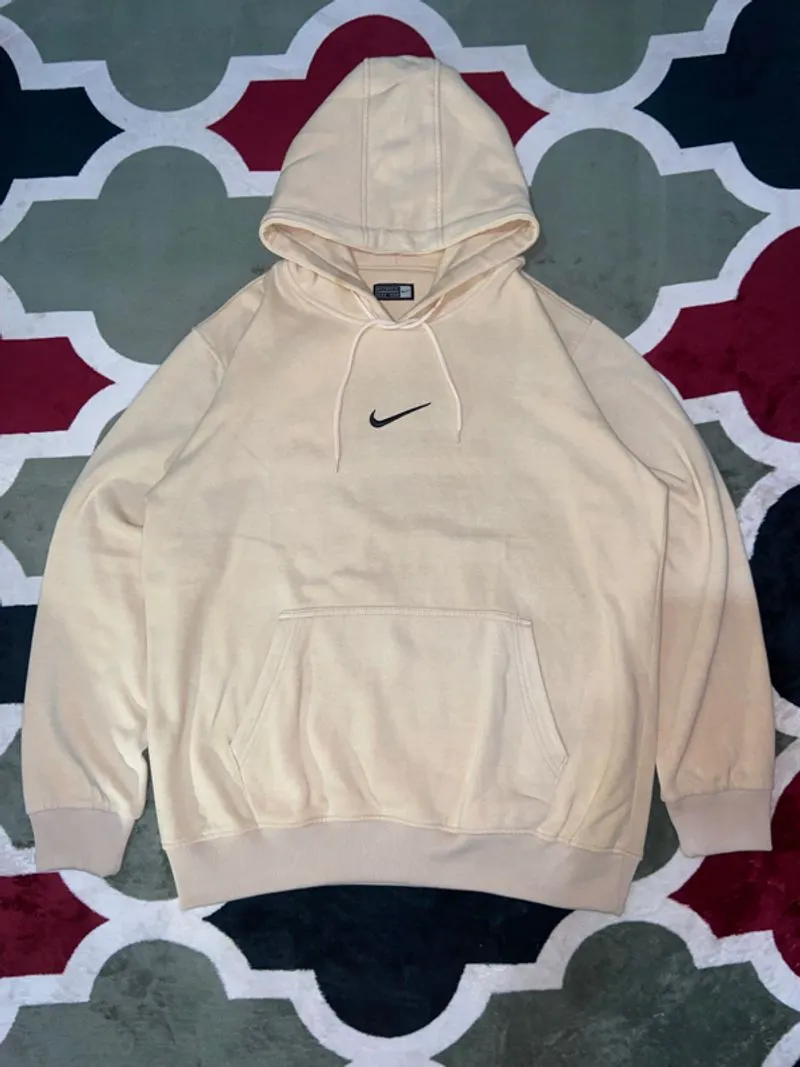 cream nike hoodie vintage