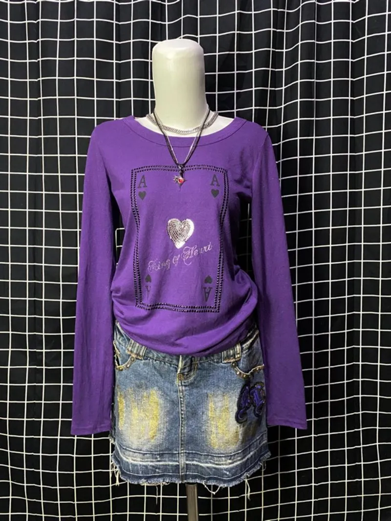 y2k king of hearts graphics long sleeve photo 1