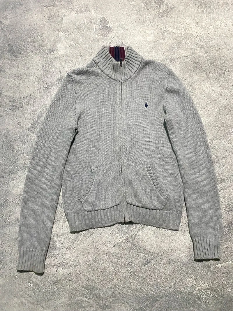Knit full zip grey barcode photo 1