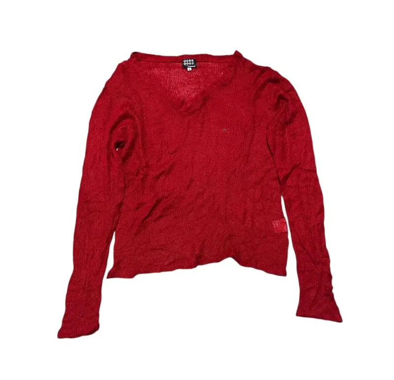 Takeo kikuchi flare longsleeve crop shirt knitwear mesh photo 1