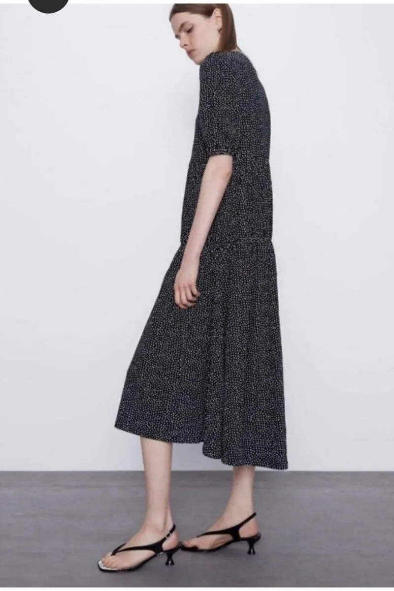 ZARA Black Polka Dress photo 1