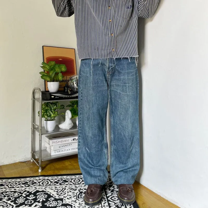 00’s Loose fit blue jeans faded made in Seoul photo 1