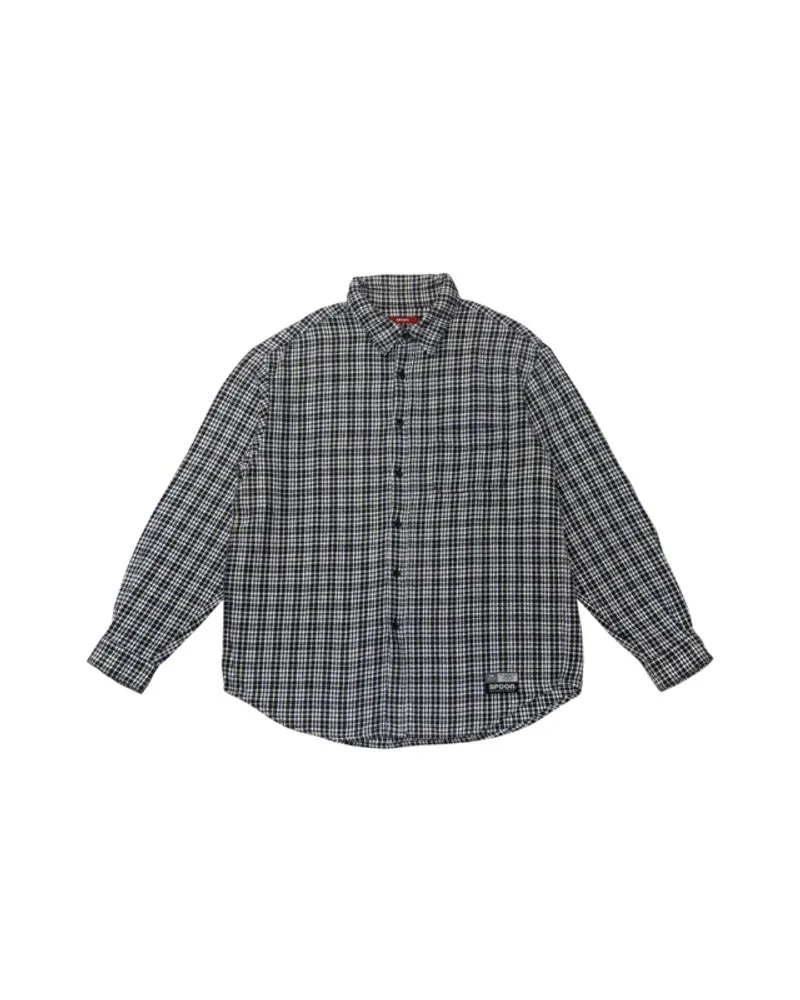 Spoon Flannel Long Sleeve Shirt Blue  photo 1