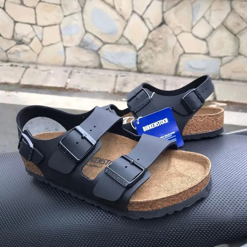 Birkenstock Milano Sandals 3straps Leatherman Black Leather  photo 1
