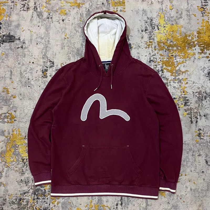Evisu Streetwear Sportswear Sweater Pria burgundy photo 1