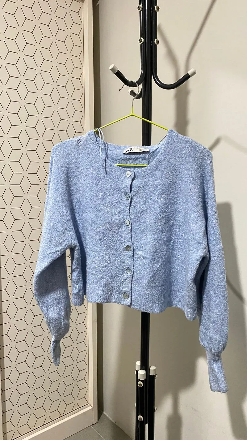 ZARA | Cardigan Zara Wanita Blue Biru photo 1