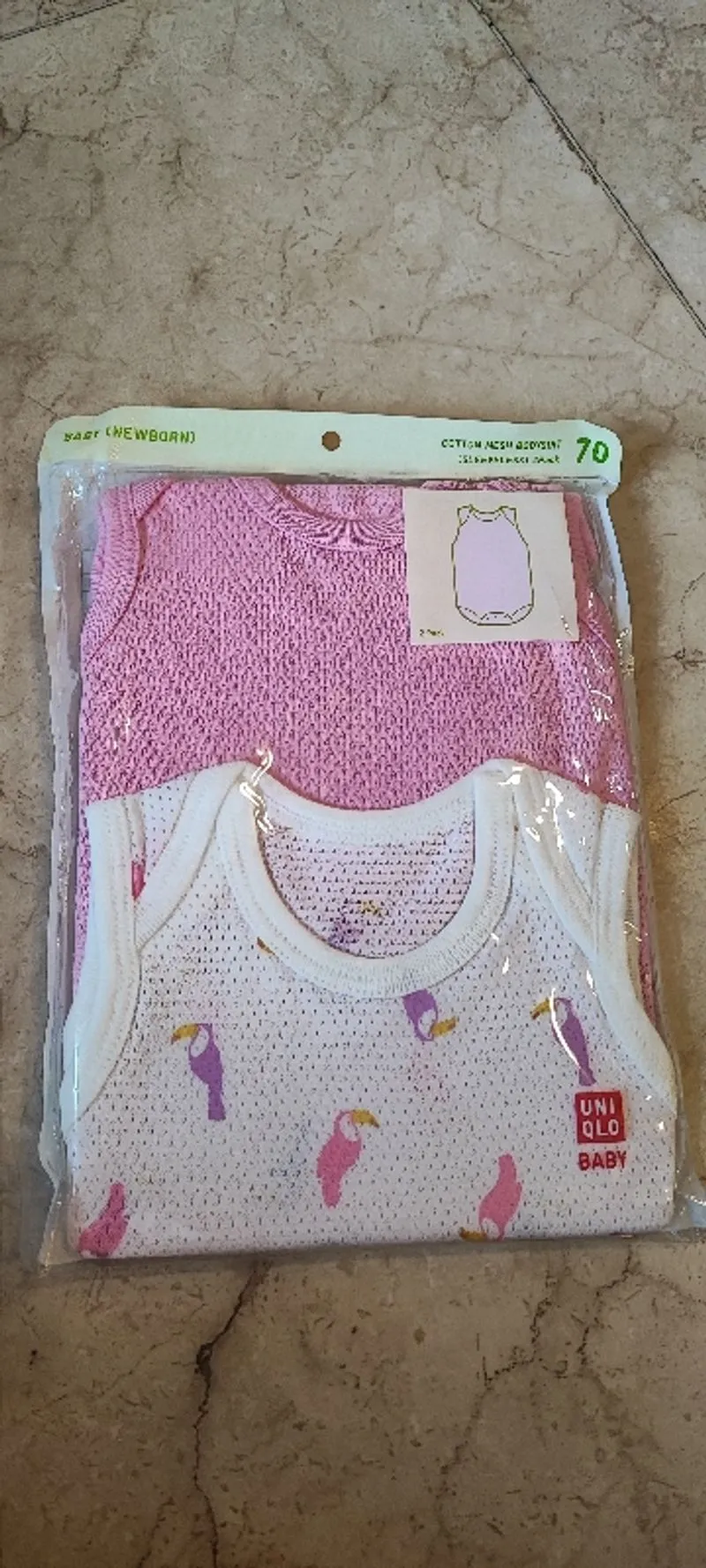 Uniqlo baby cotton mesh bodysuit sleeveless isi 2 photo 1